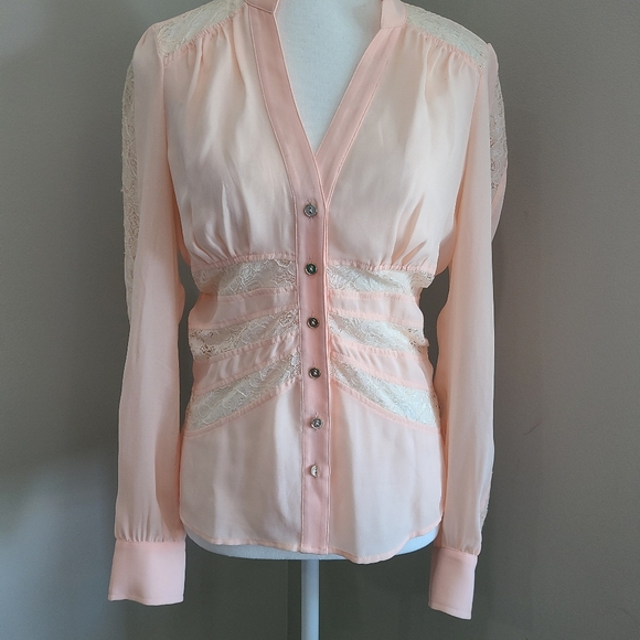 BEBE BLUSH PINK LACE TOP SIZE SMALL - Picture 3 of 9